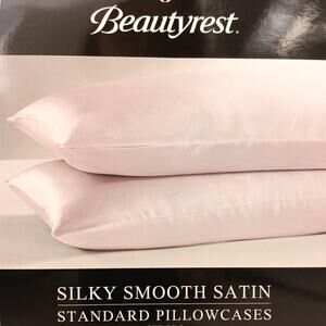 2 Pc Beautyrest STANDARD Satin Pillowcases Pastel MAUVE Silky Therapy Hair Skin